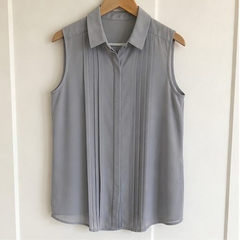 Gray Button Blouse